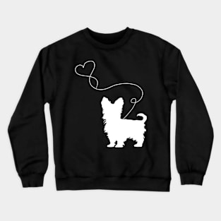 Dog Cute Yorkshire Terriers Heart Crewneck Sweatshirt